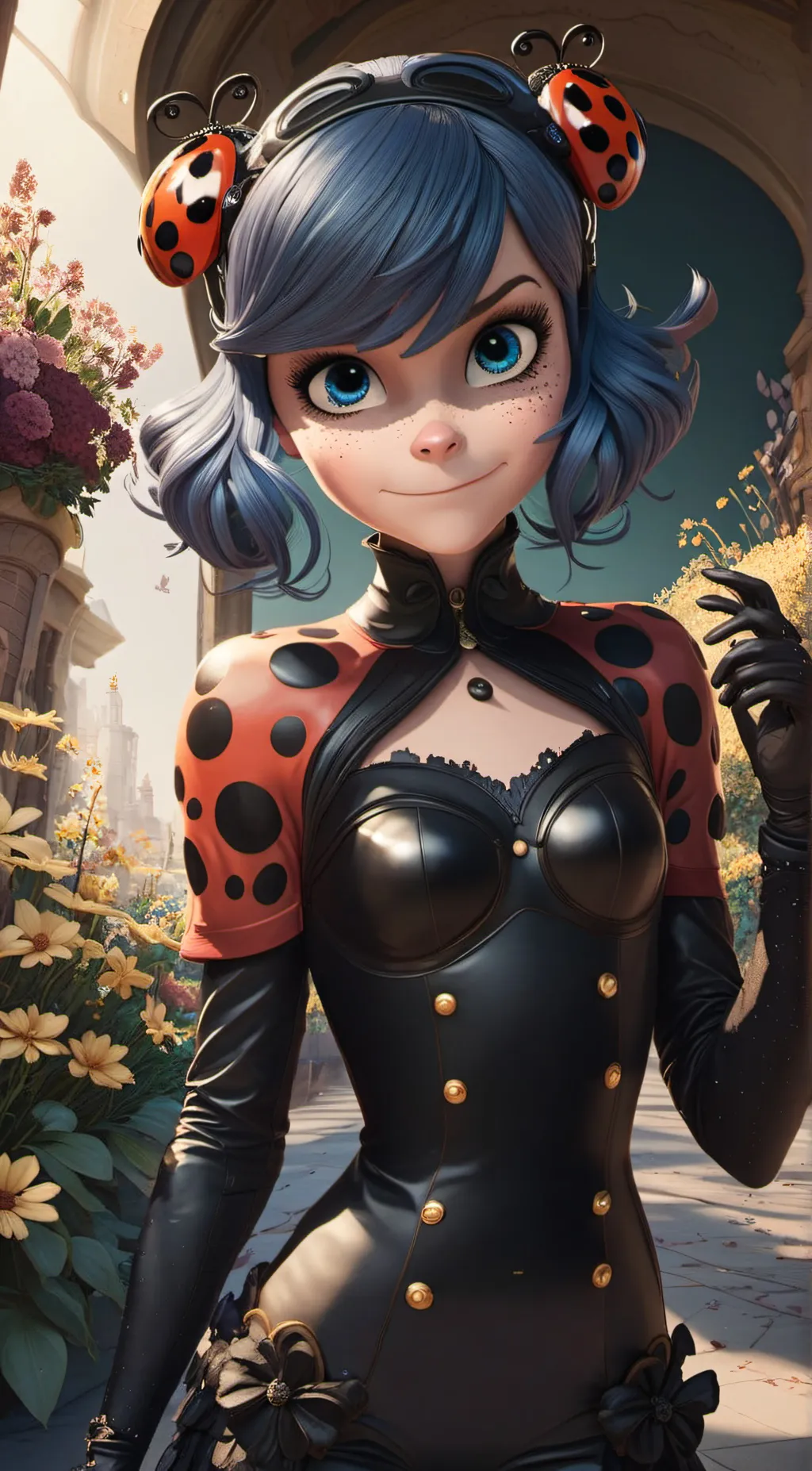 ai character: ladybug  background