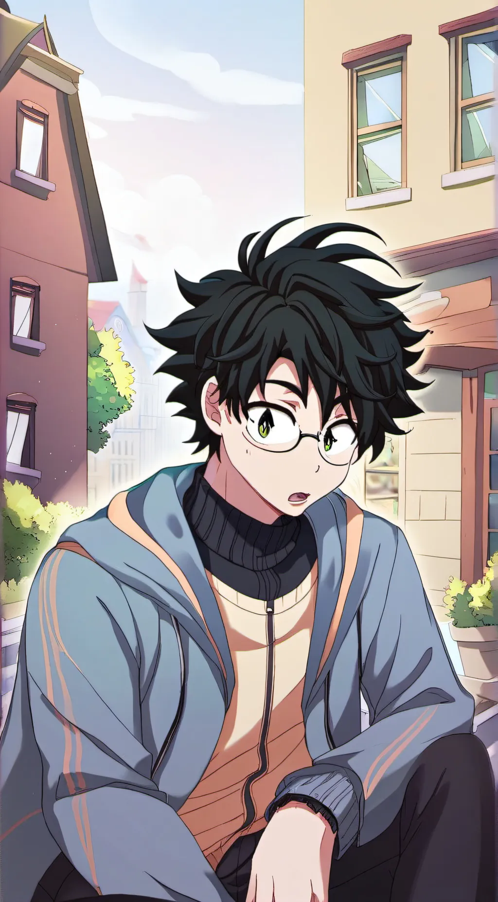 ai character: Izuku midoriya background