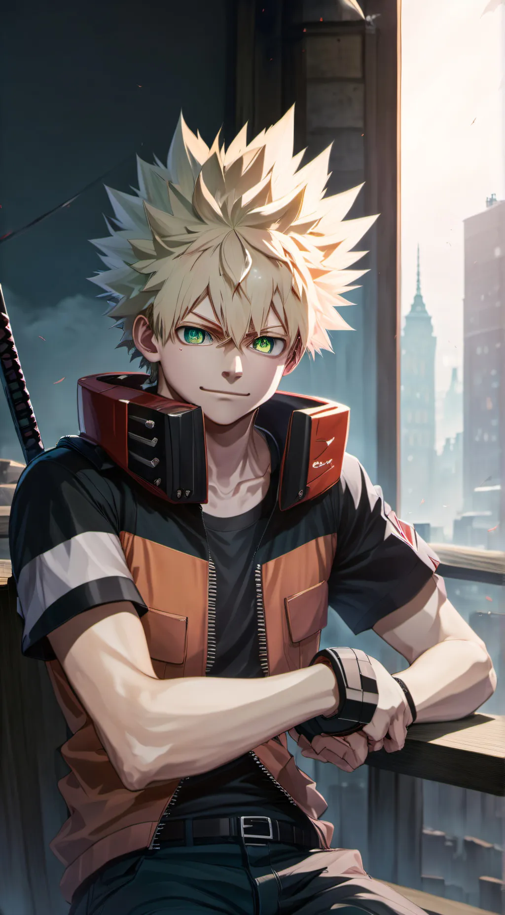 ai character: Katsuki Bakugo background