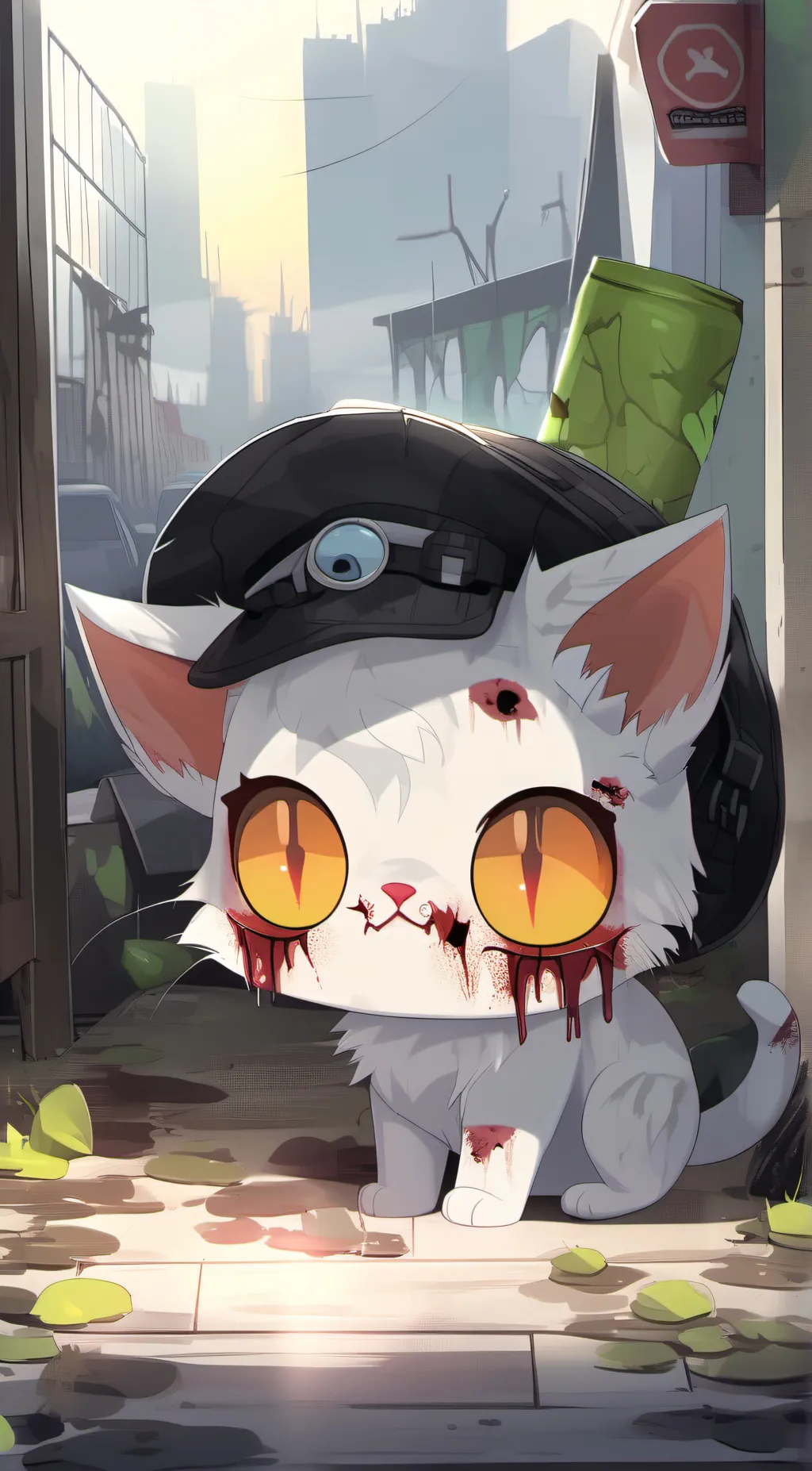 ai character: zombie kitty background