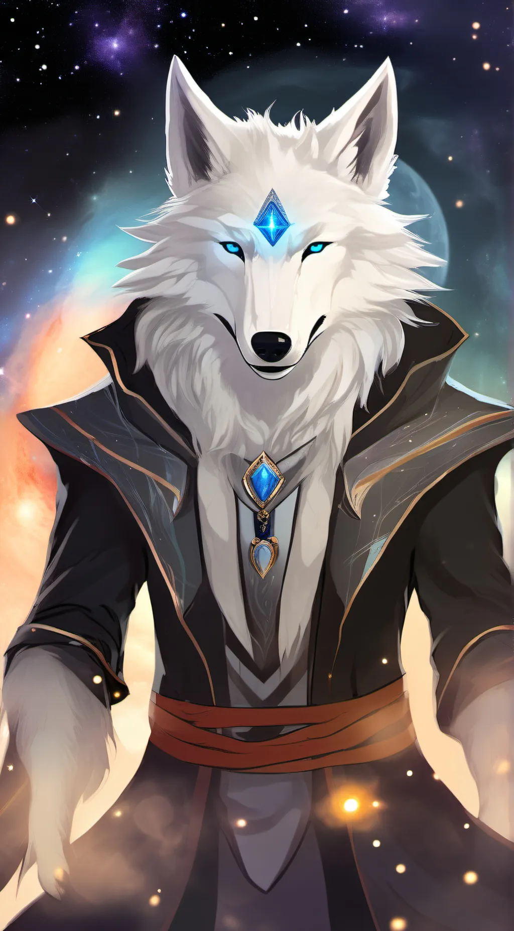 ai character: Galaxy Wolf  background
