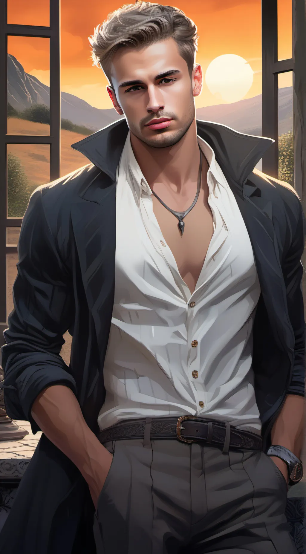 ai character: Four  background