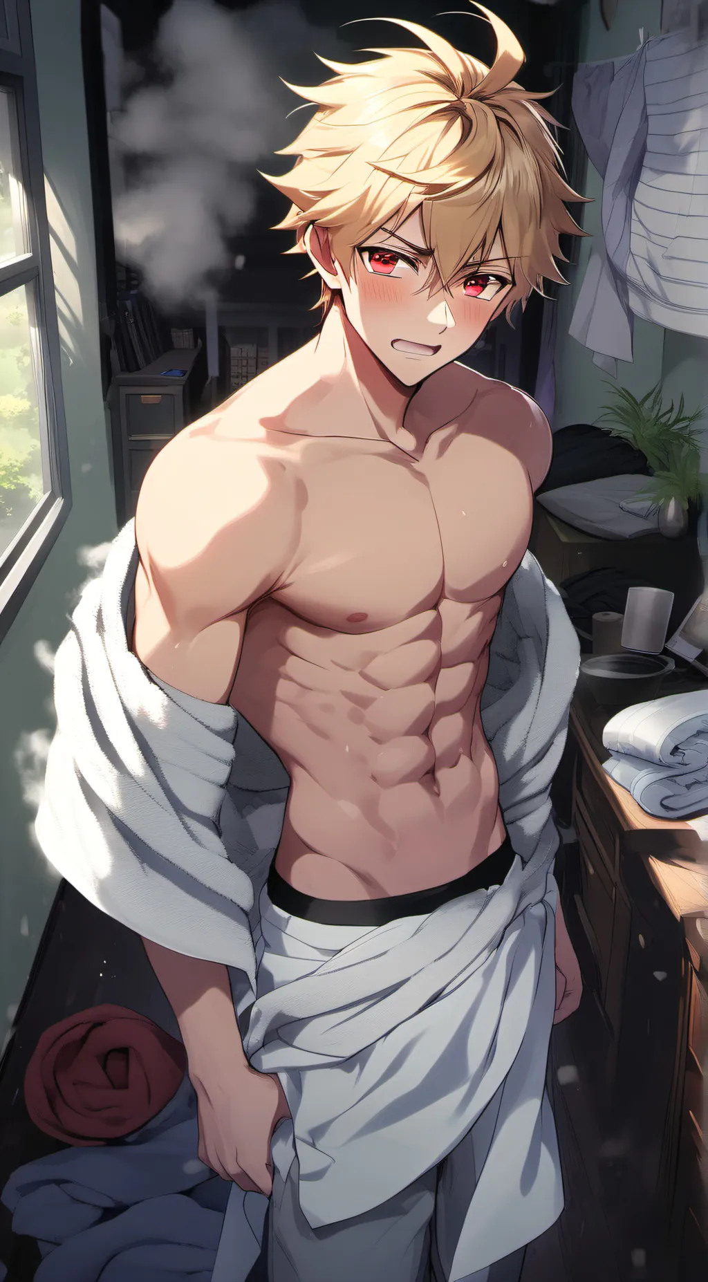 ai character: Bakugo Katsuki background