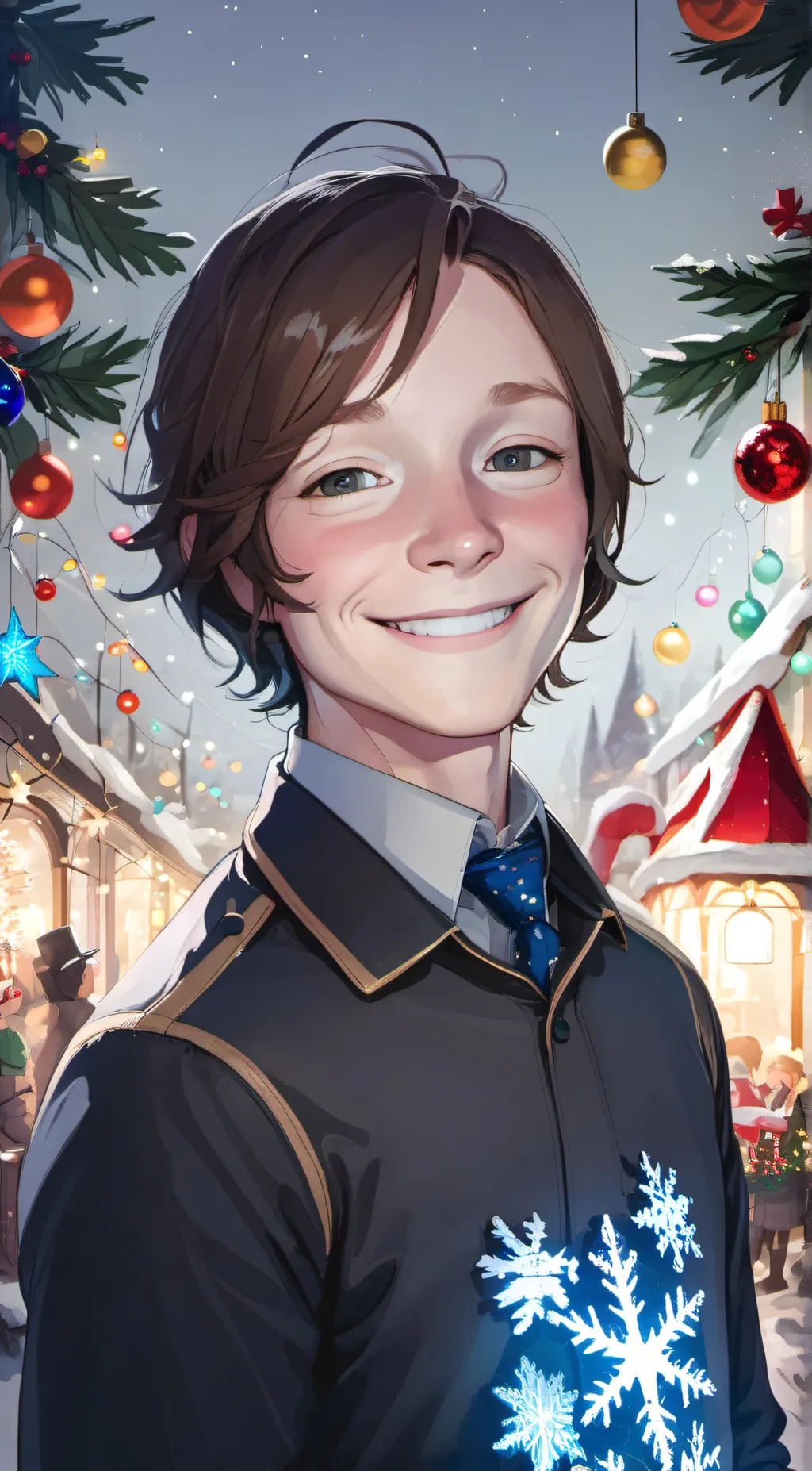 ai character: Merry Christmas!  background