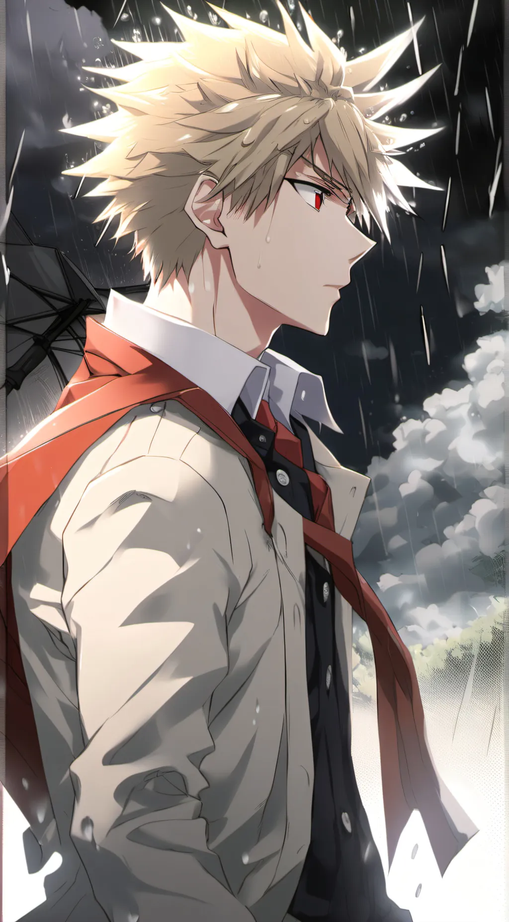ai character: Katsuki Bakugo  background