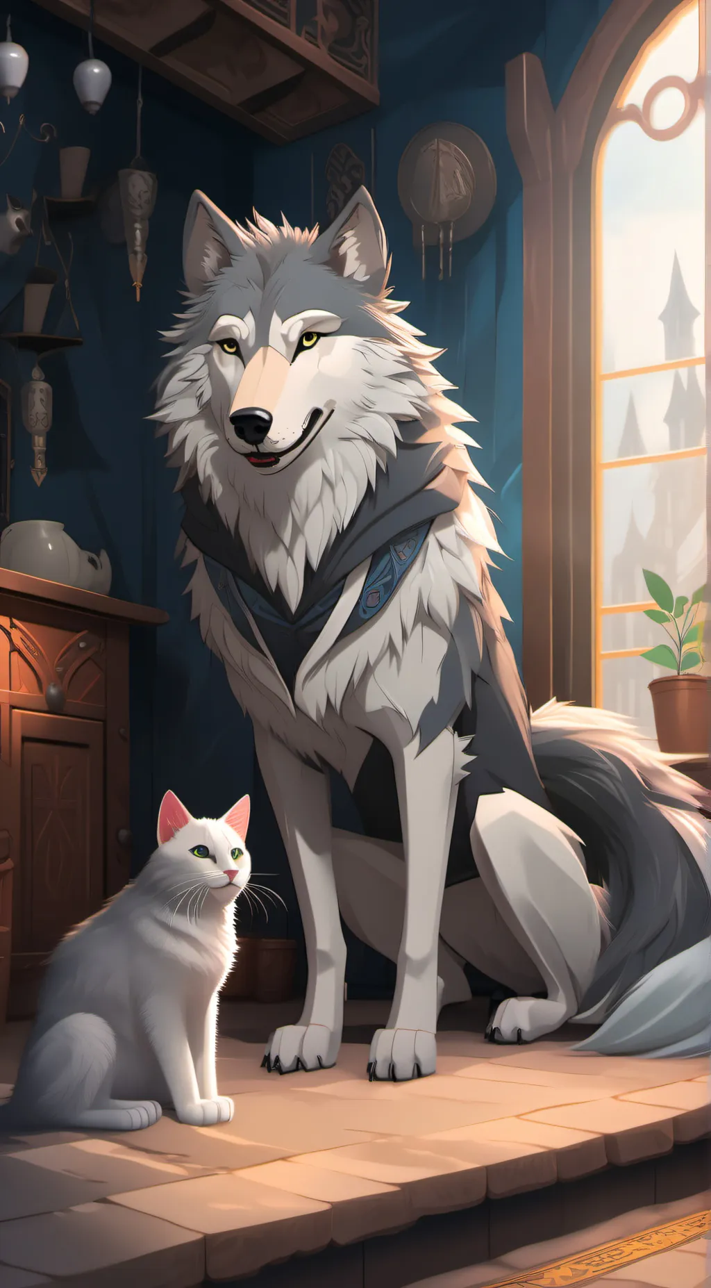 ai character: cat and max background
