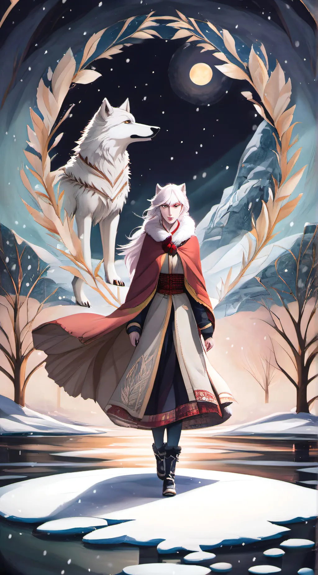 ai character: Snowflakes background
