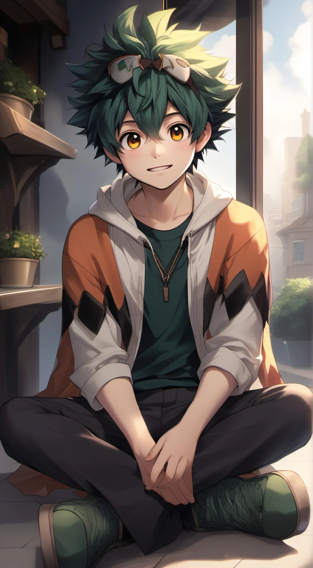 ai character: Deku  background