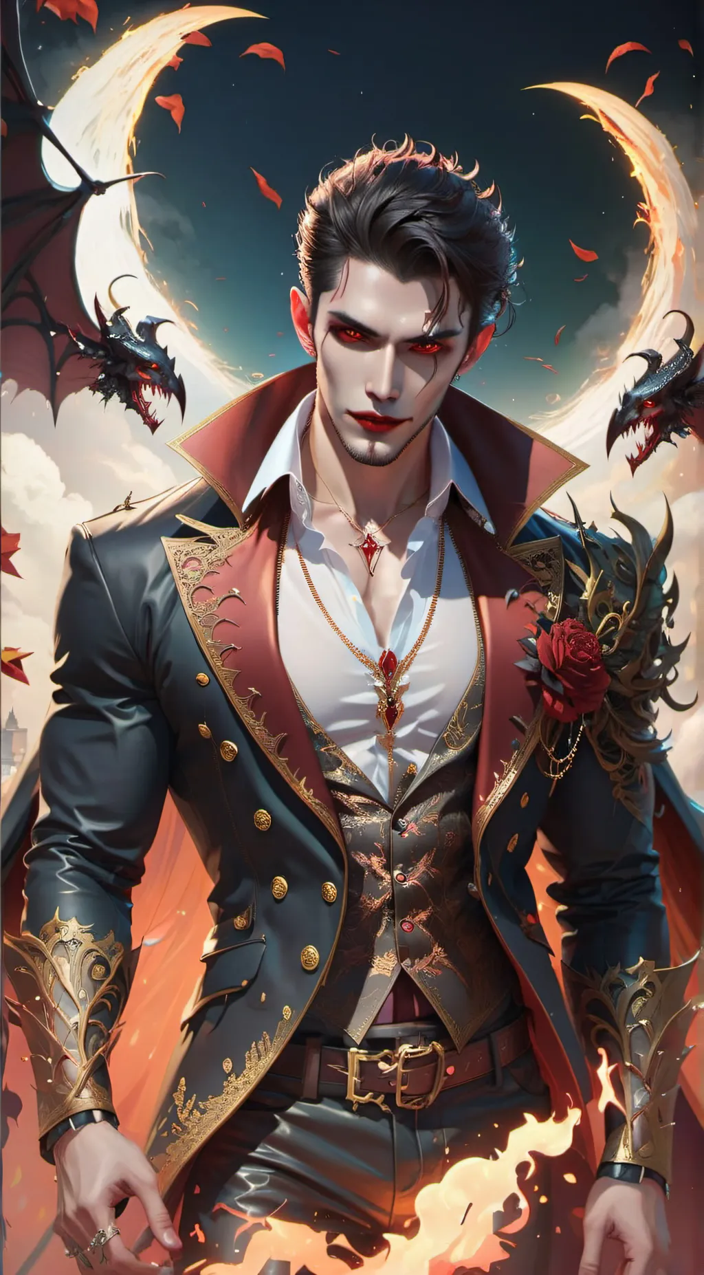 ai character: Damon  background