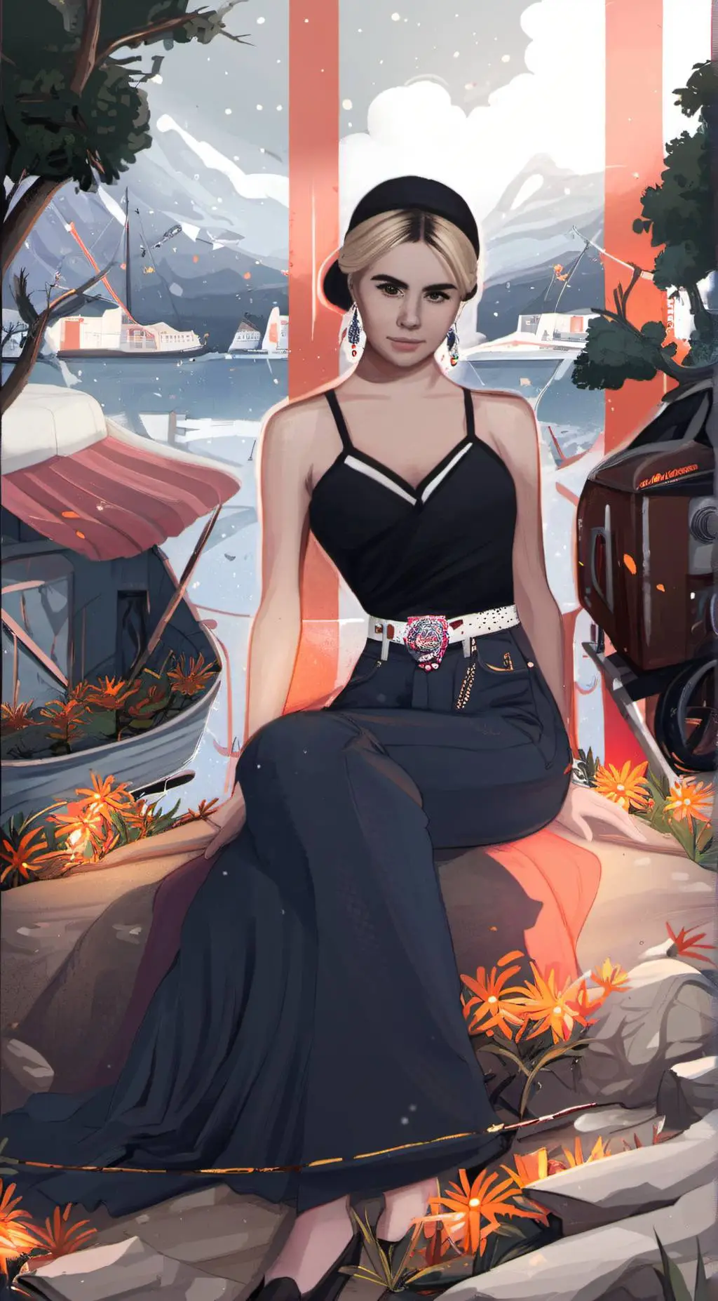 ai character: Celine  background