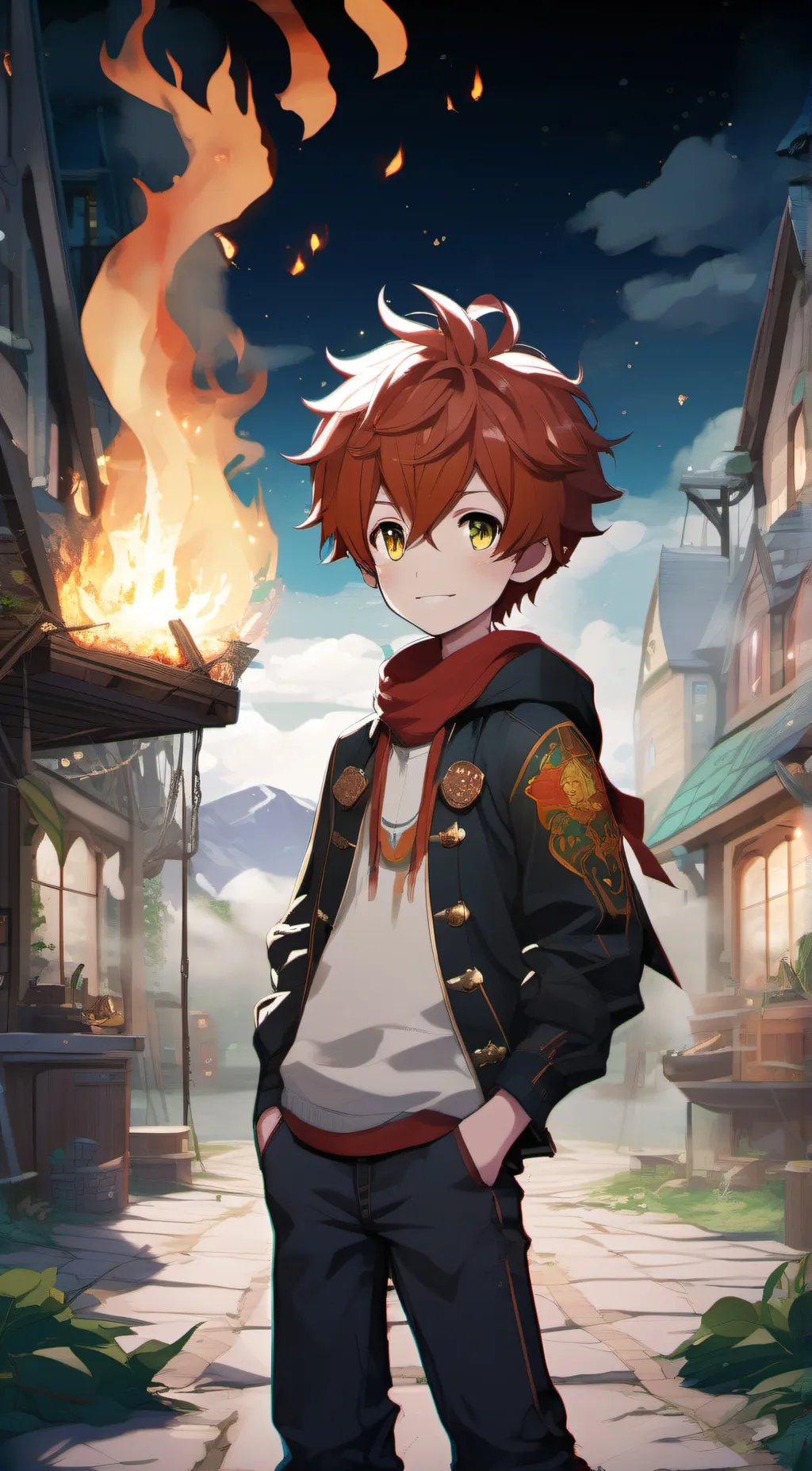 ai character: fire bb background
