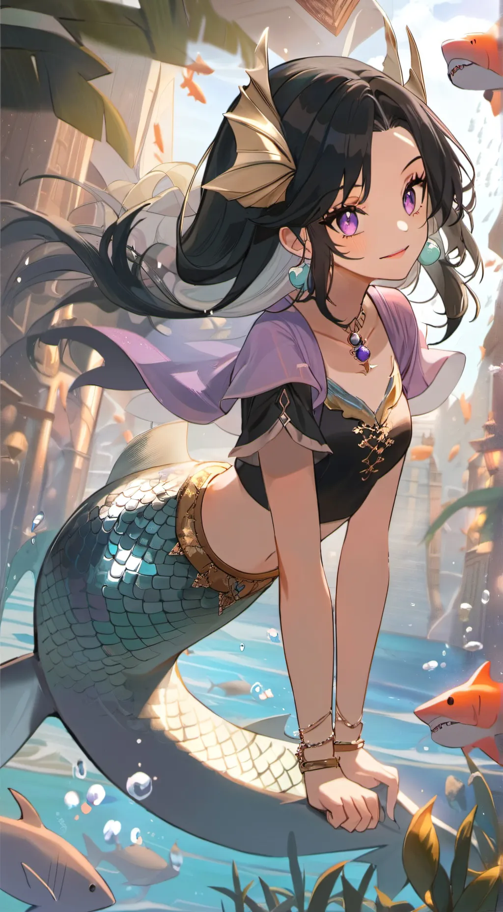 ai character: ~mermaid 🧜‍♀️ ~ background