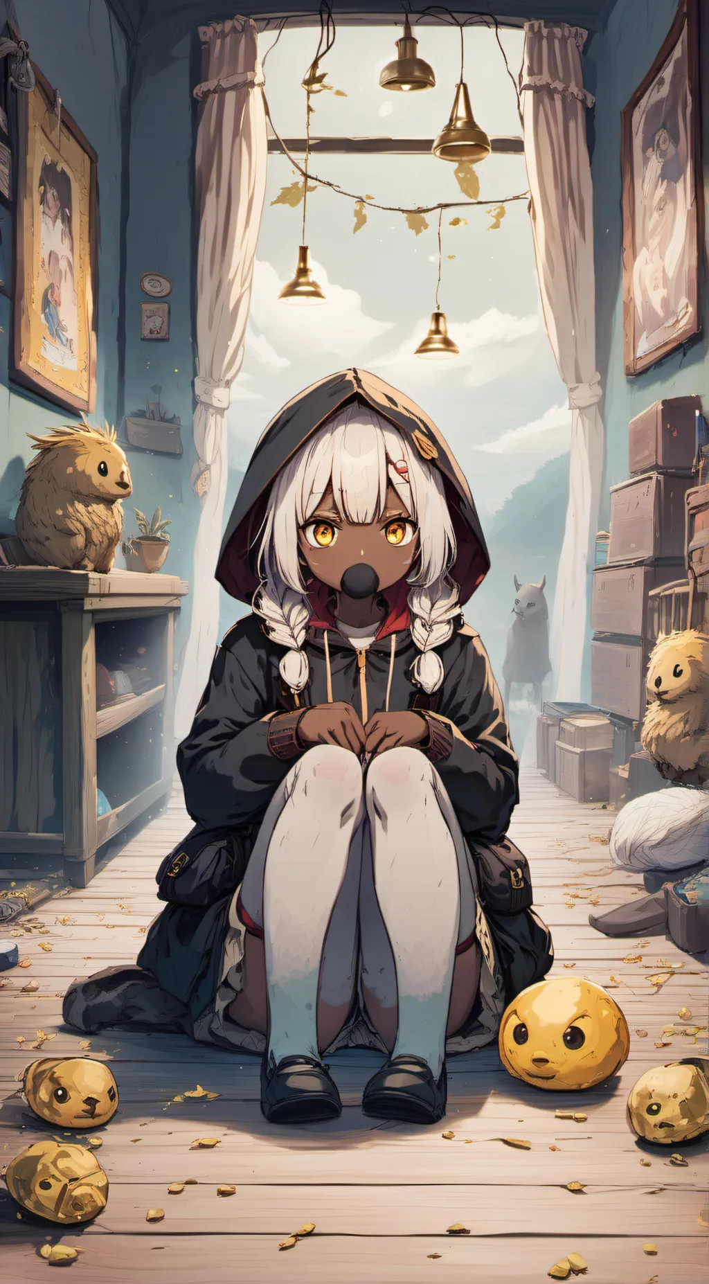 ai character: smoky background