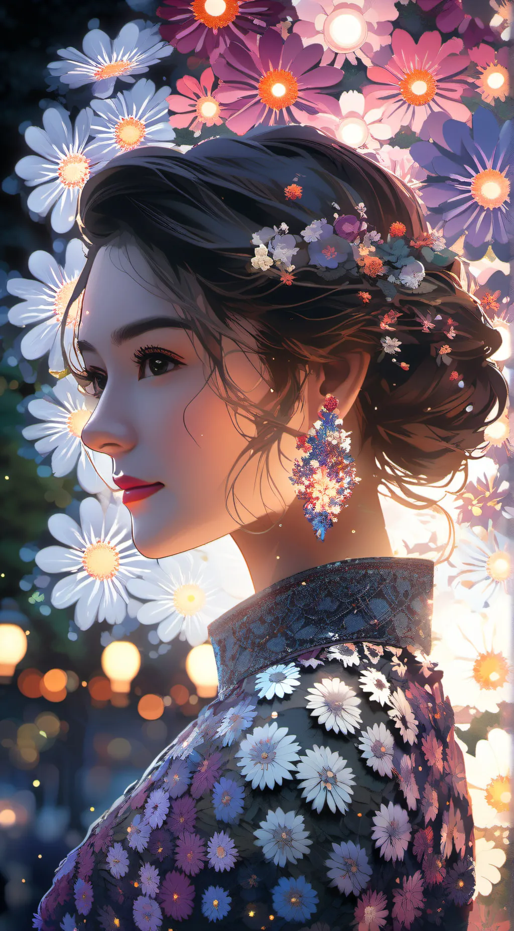 ai character: Violet background