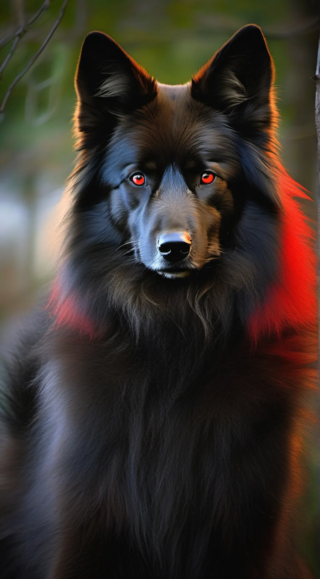 ai character: Red background