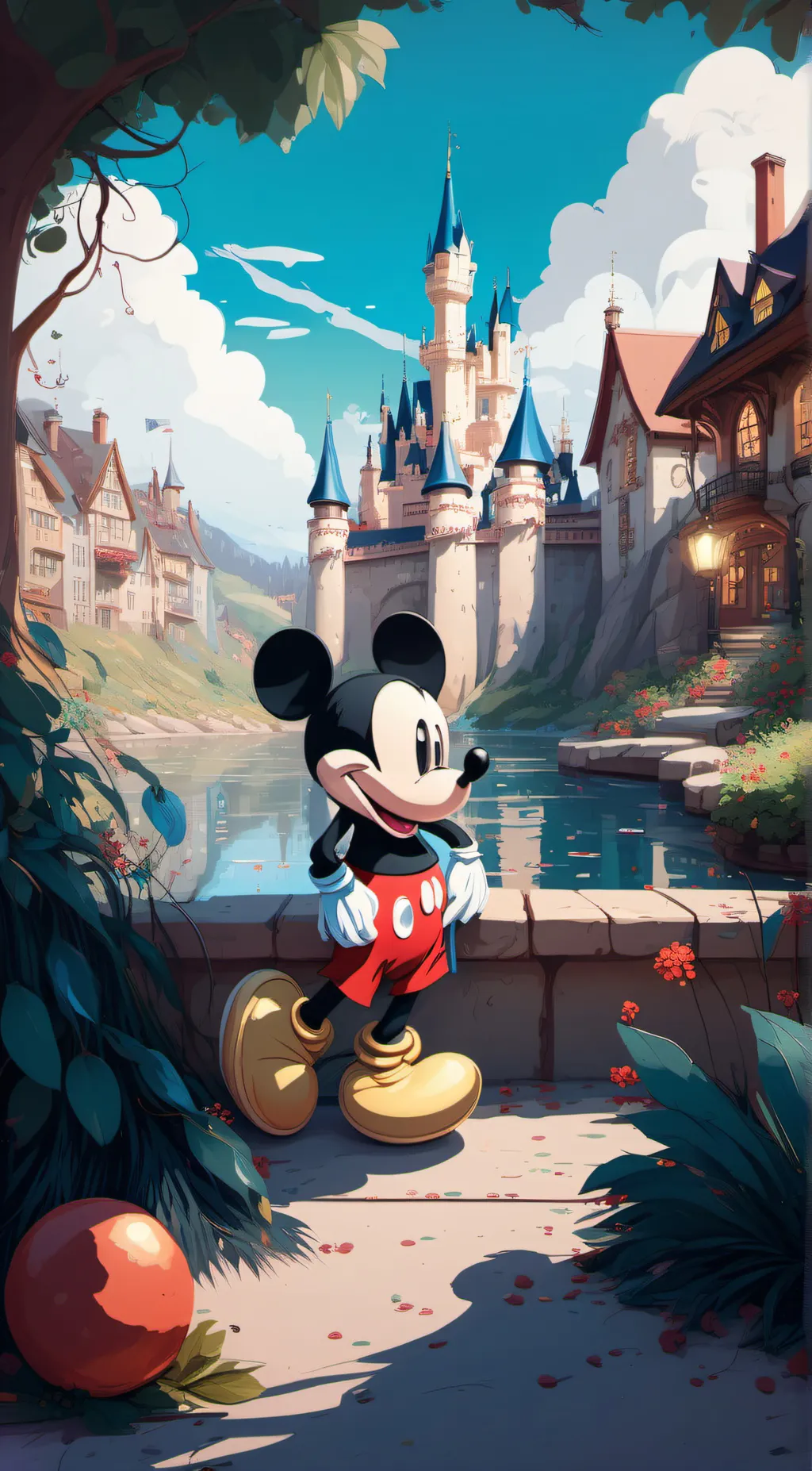 ai character: Mickey Mouse  background