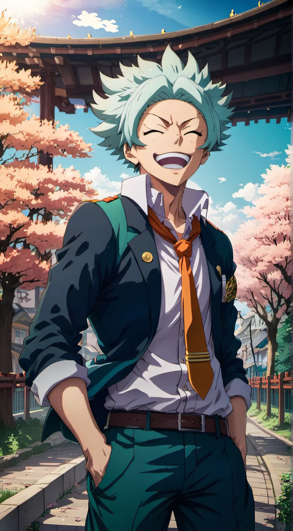 ai character: Oboro shirakumo  background