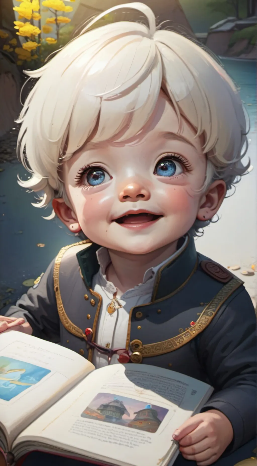 ai character: toddler  background