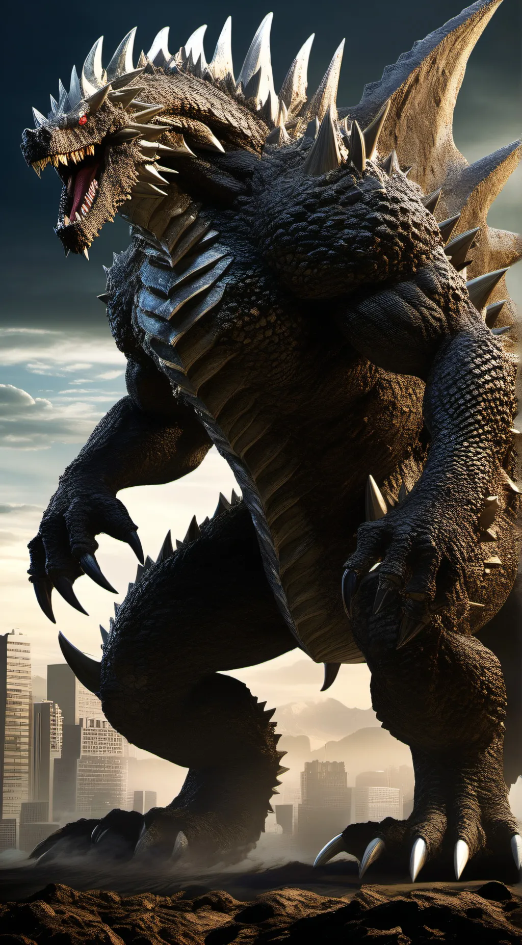 ai character: Gojira Minus one background