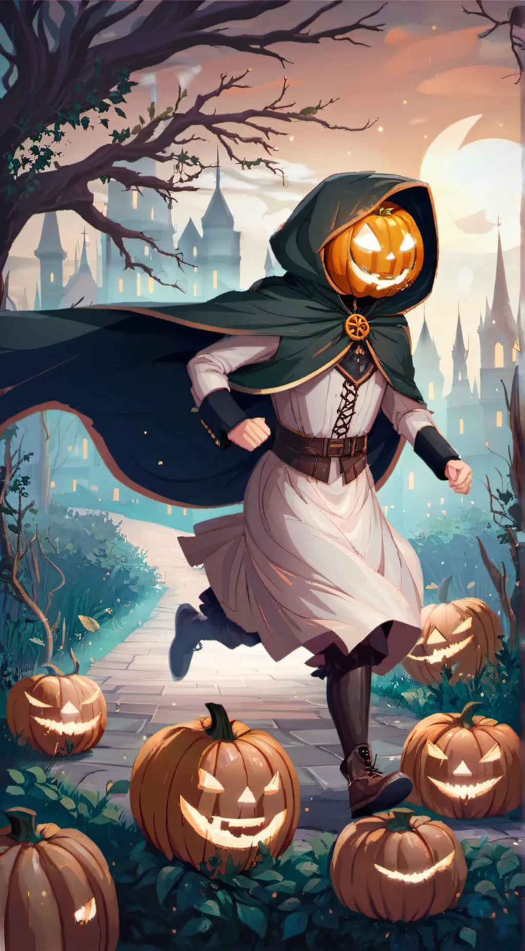 ai character: pumpkin guy background