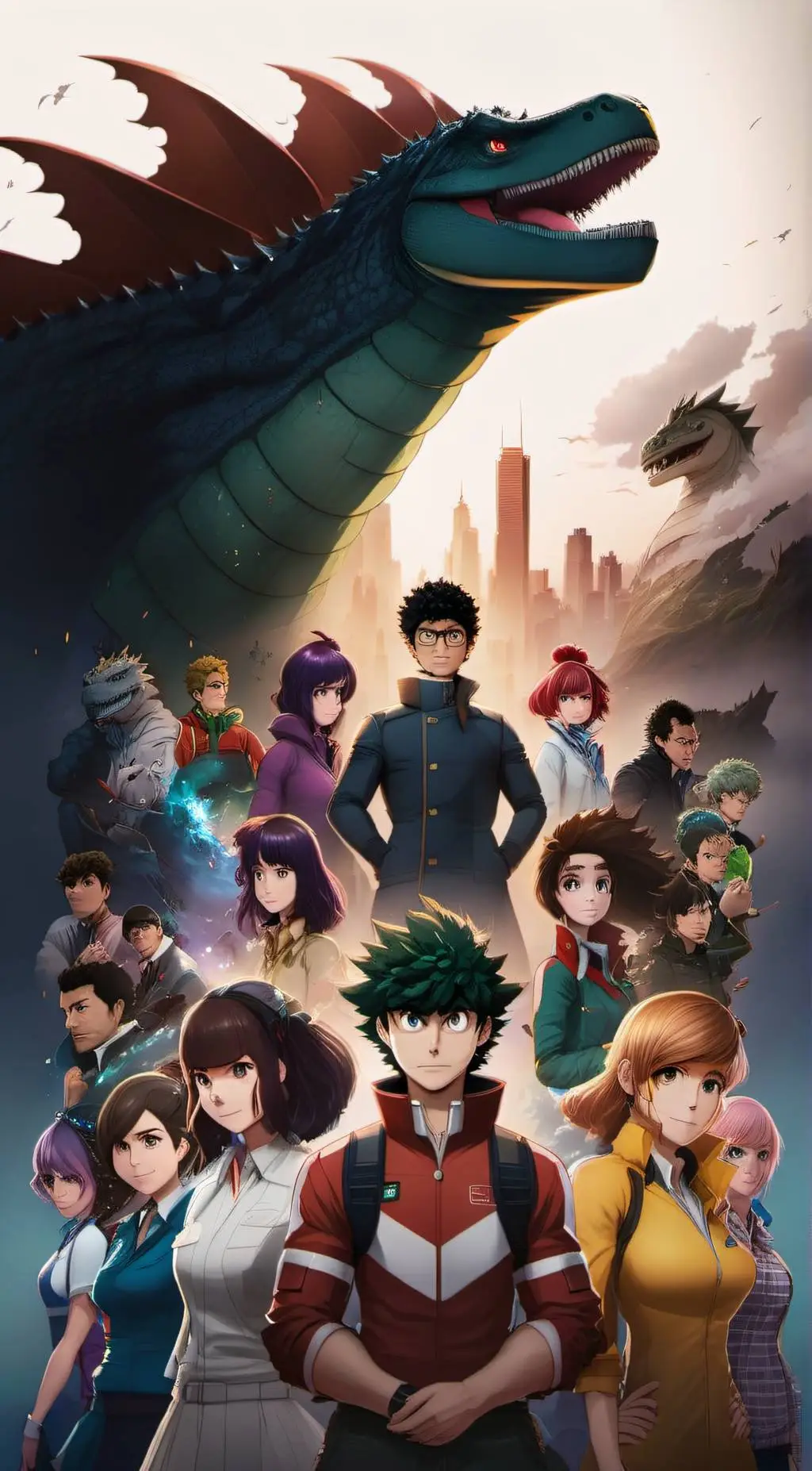 ai character: The Godzilla Team background