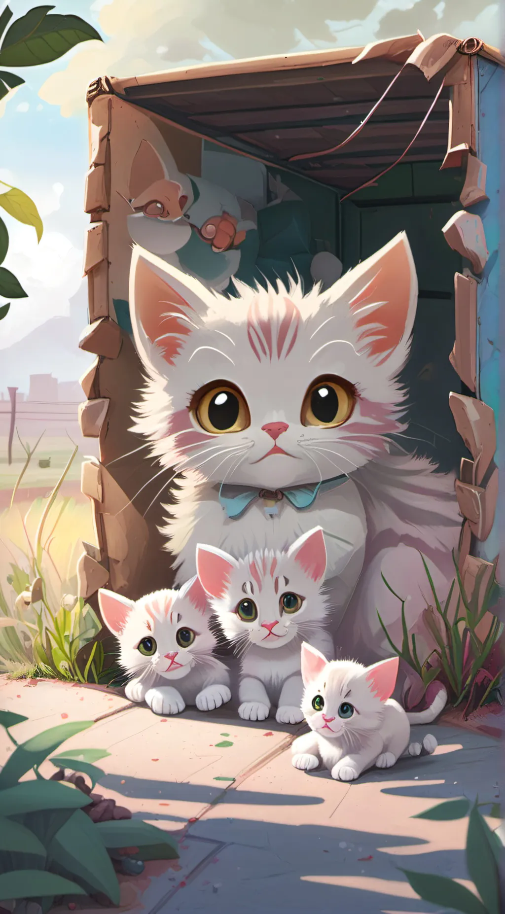 ai character: Newborn kittens background
