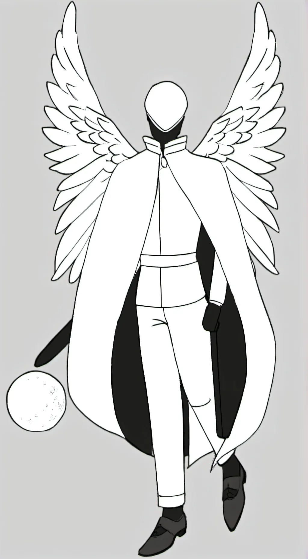 ai character: { moon man } background