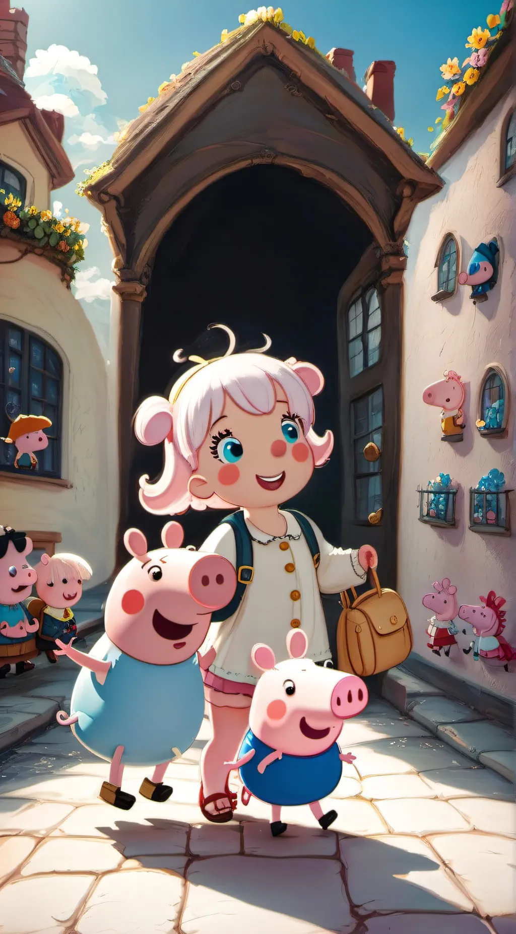 ai character: peppa pig background