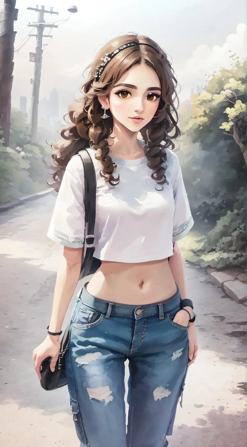 ai character: Moonlight background