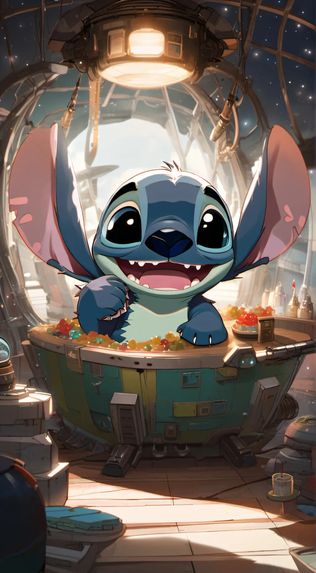 ai character: STITCH background