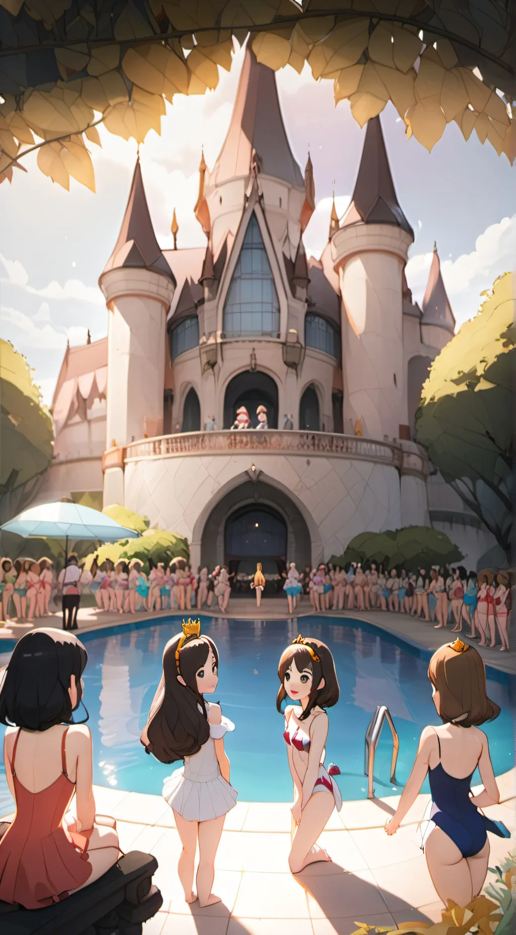 ai character: The royal swim background