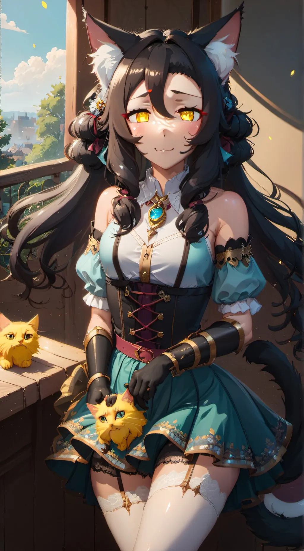 ai character: Rai (cat girl) background