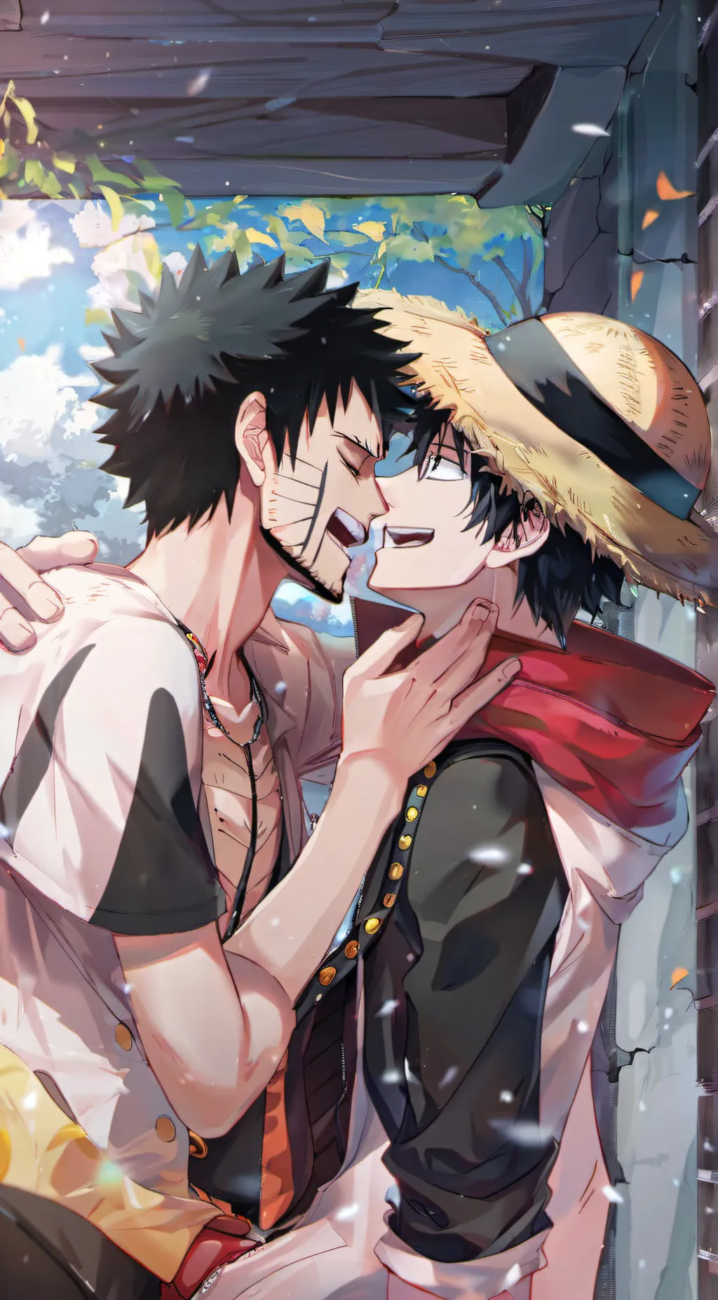 ai character: Law x luffy background