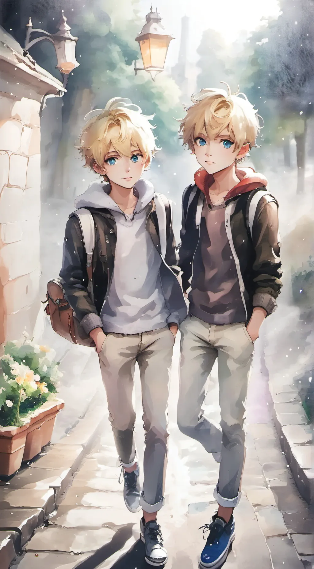 ai character: alex and Jaden  background