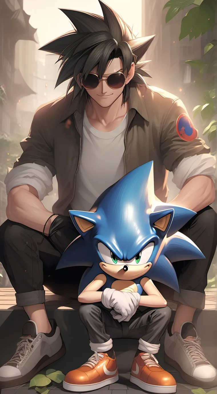 ai character: Goku and Sonic background
