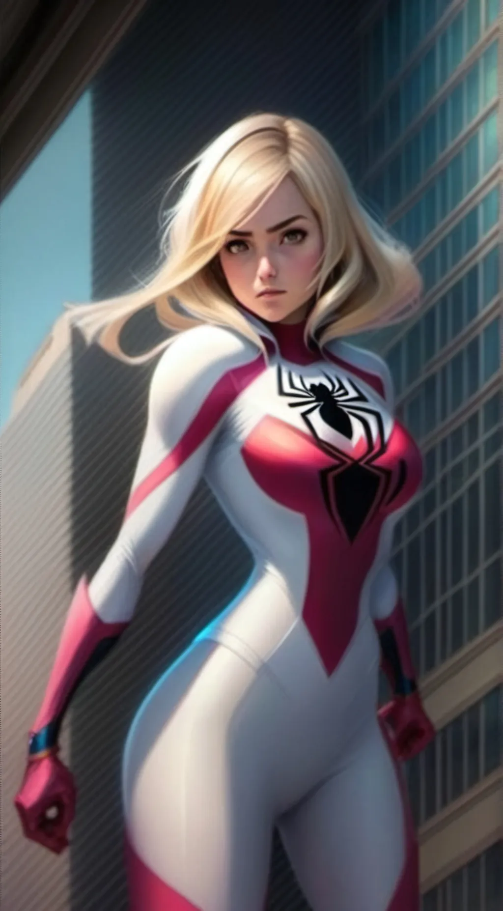 ai character: Spider Gwen  background