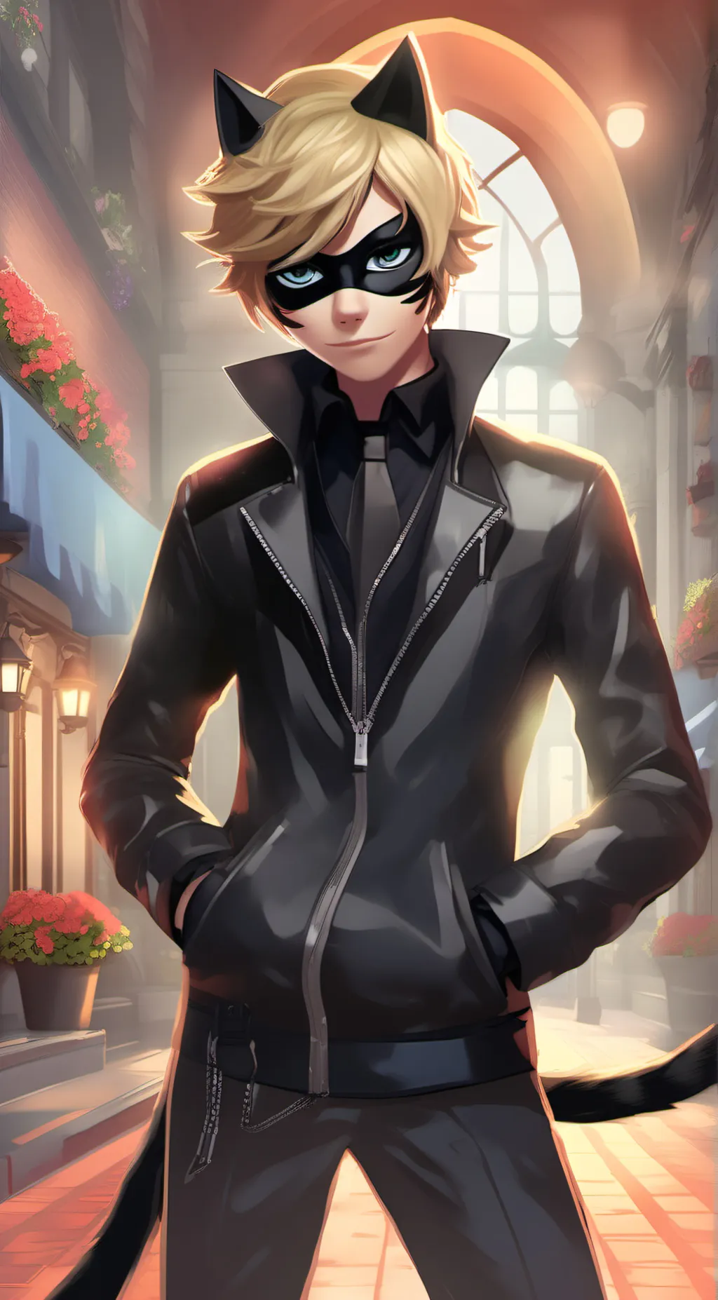 ai character: cat noir background