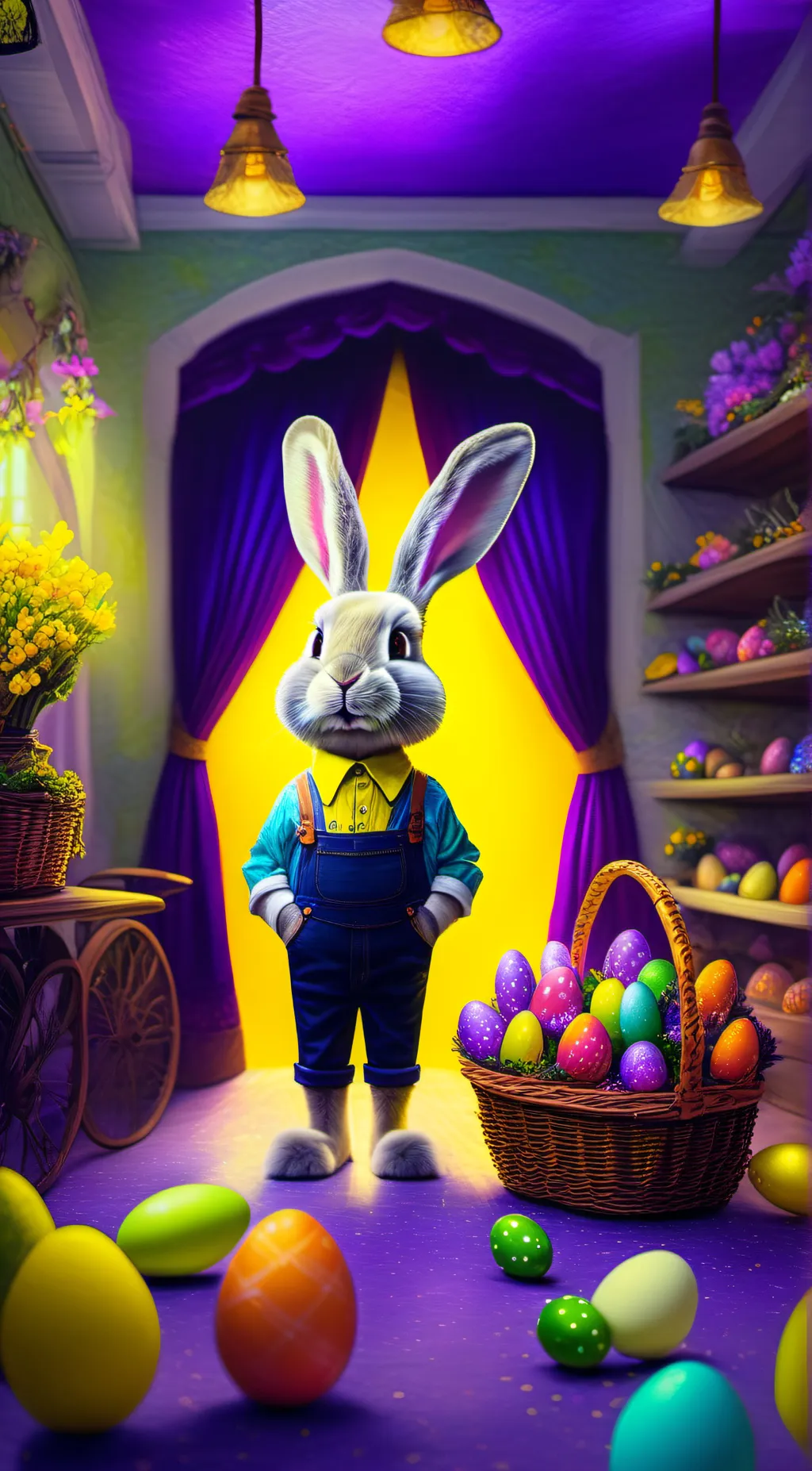 ai character: Easter Bunny background
