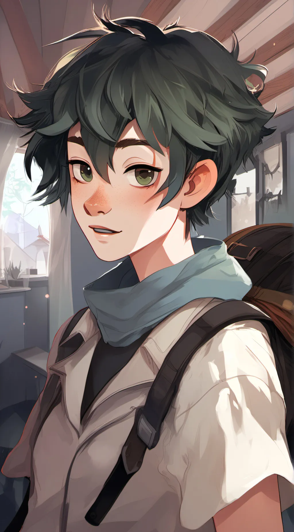 ai character: Deku  background