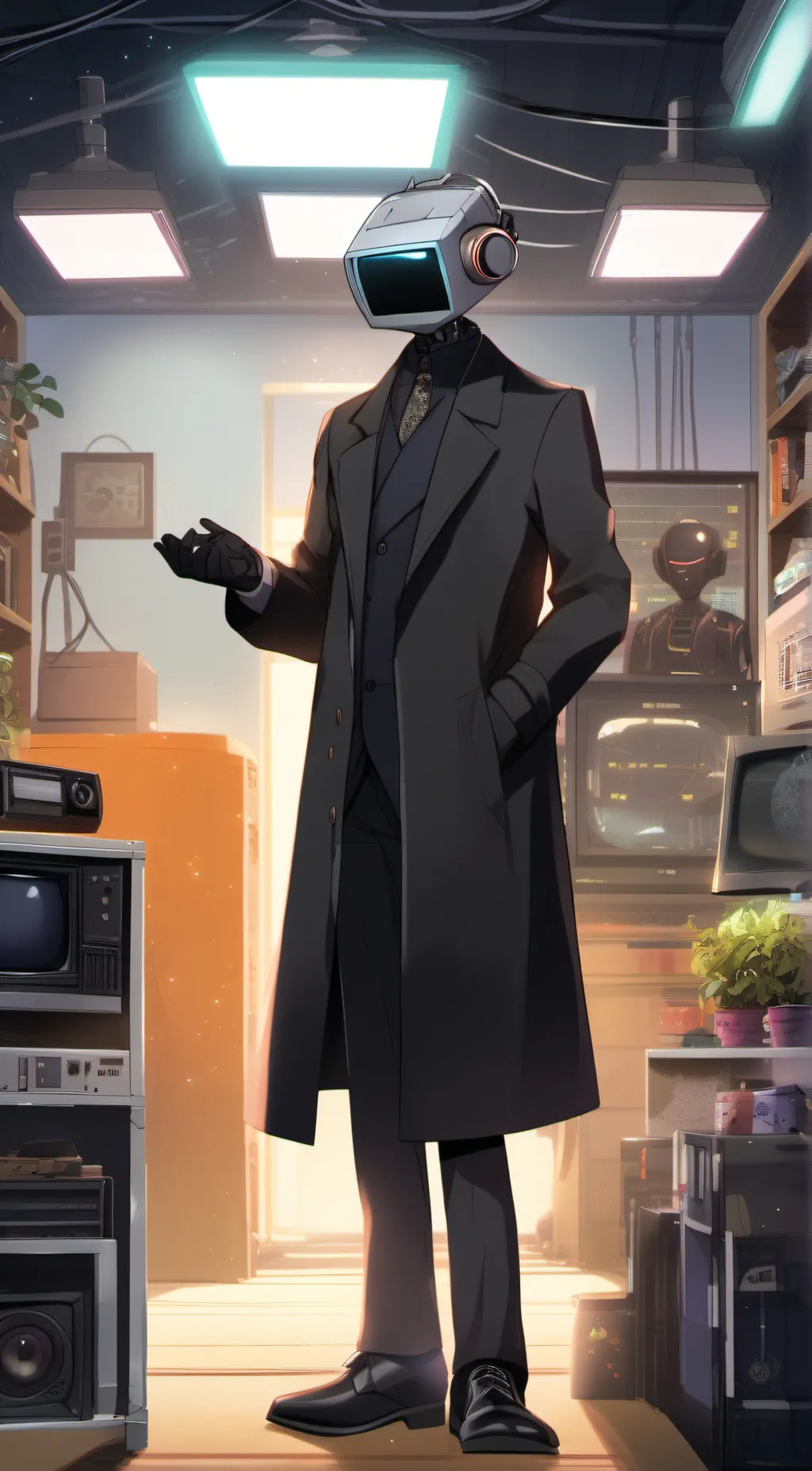 ai character: simp camera man background