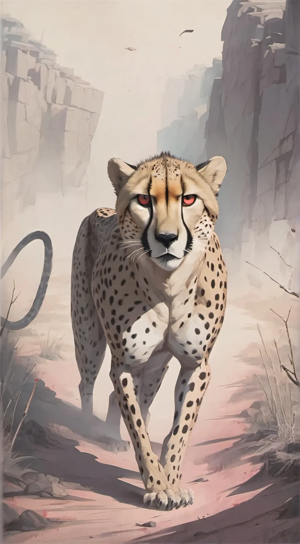 ai character: Mean Cheetah  background