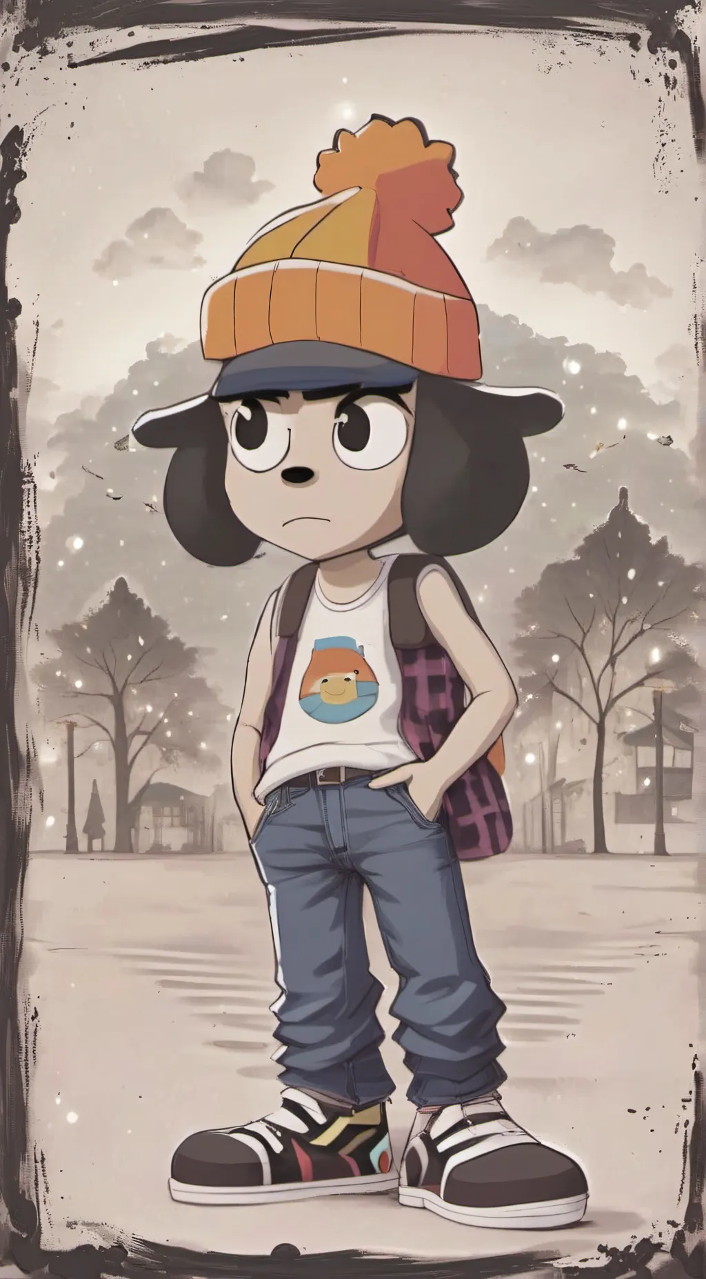 ai character: Parappa the rapper background