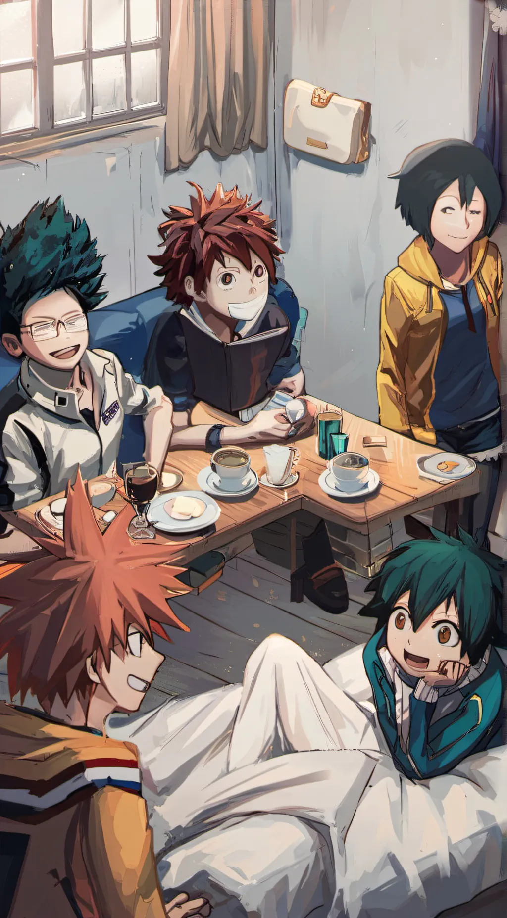 ai character: Class 1A Sleepover background