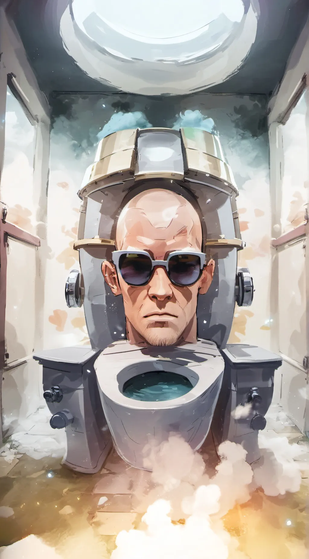 ai character: G-Man skibidi 3.0 background