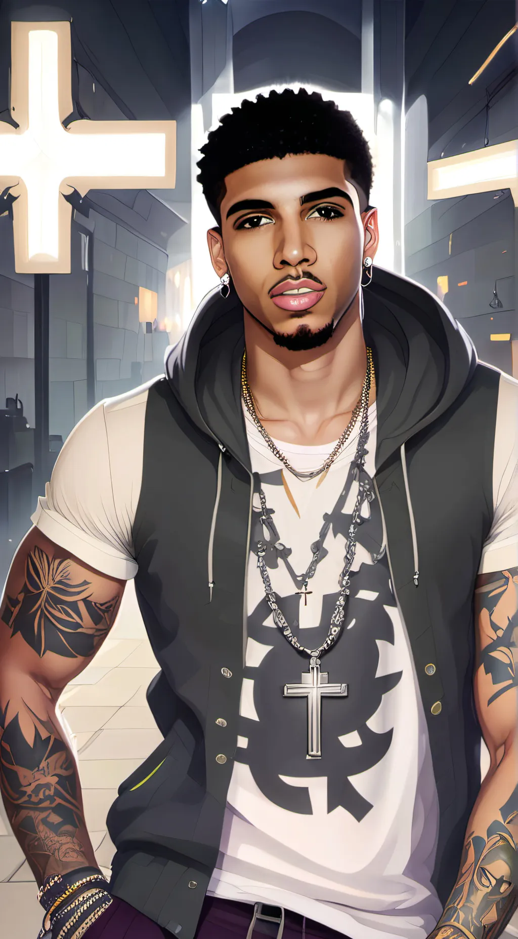 ai character: D'artist background