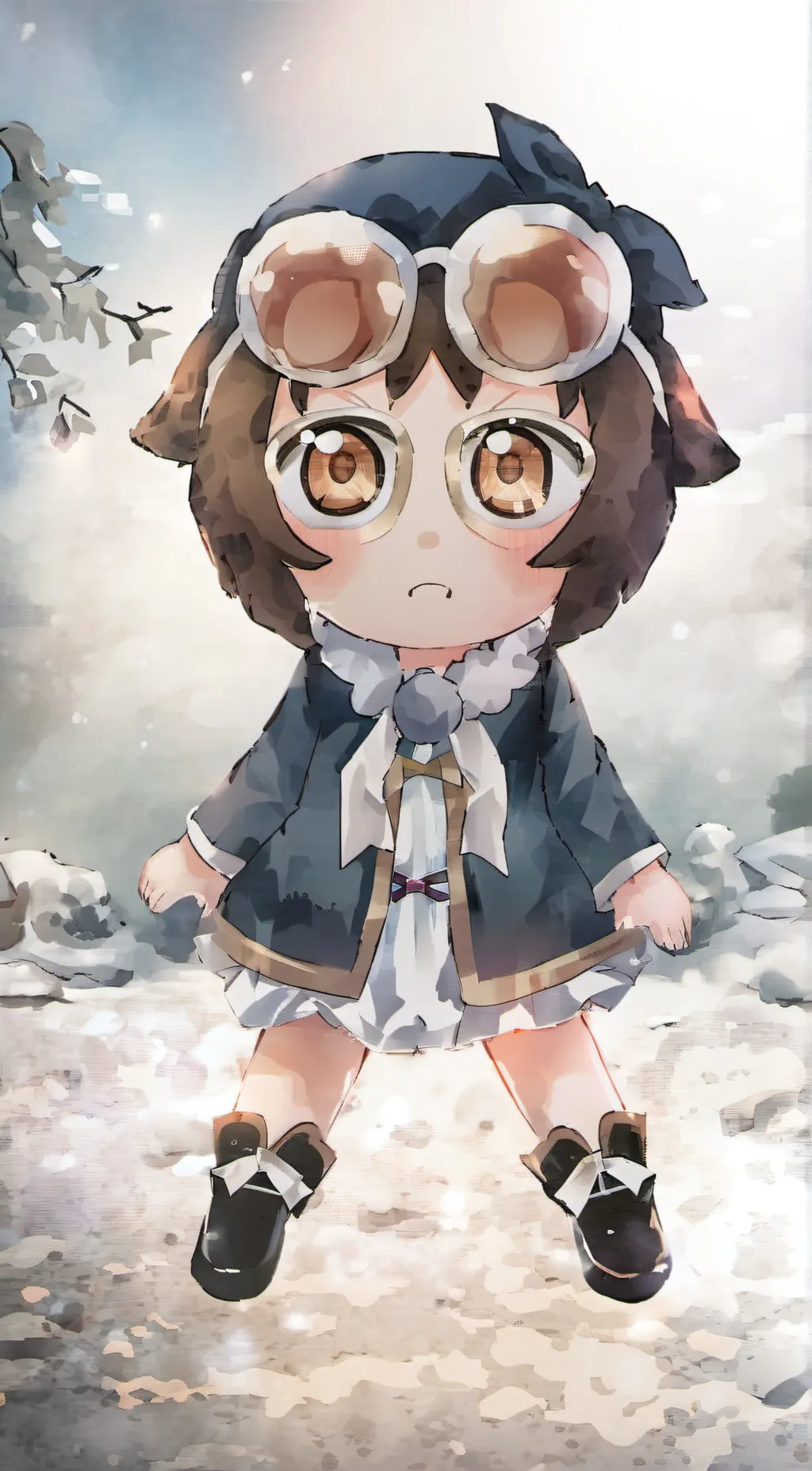 ai character: Pomni plush  background
