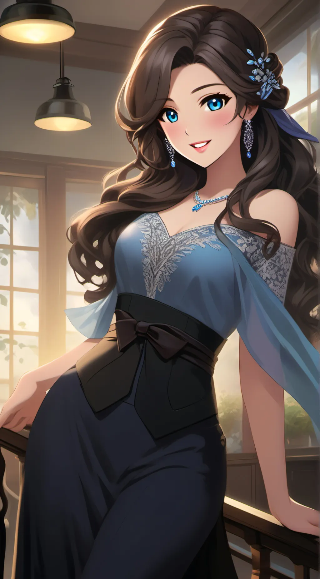 ai character: Evelyne  background