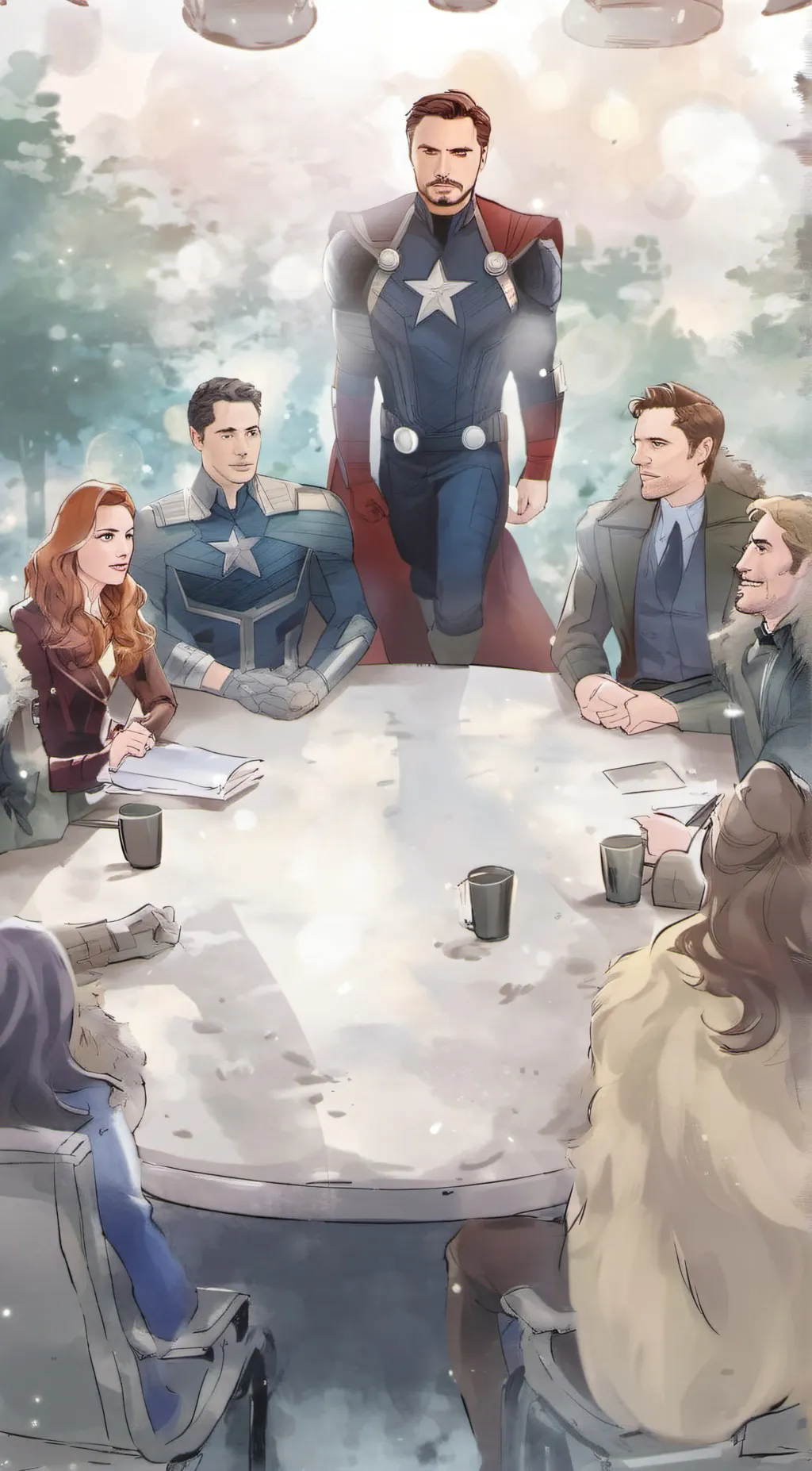 ai character: avengers  background