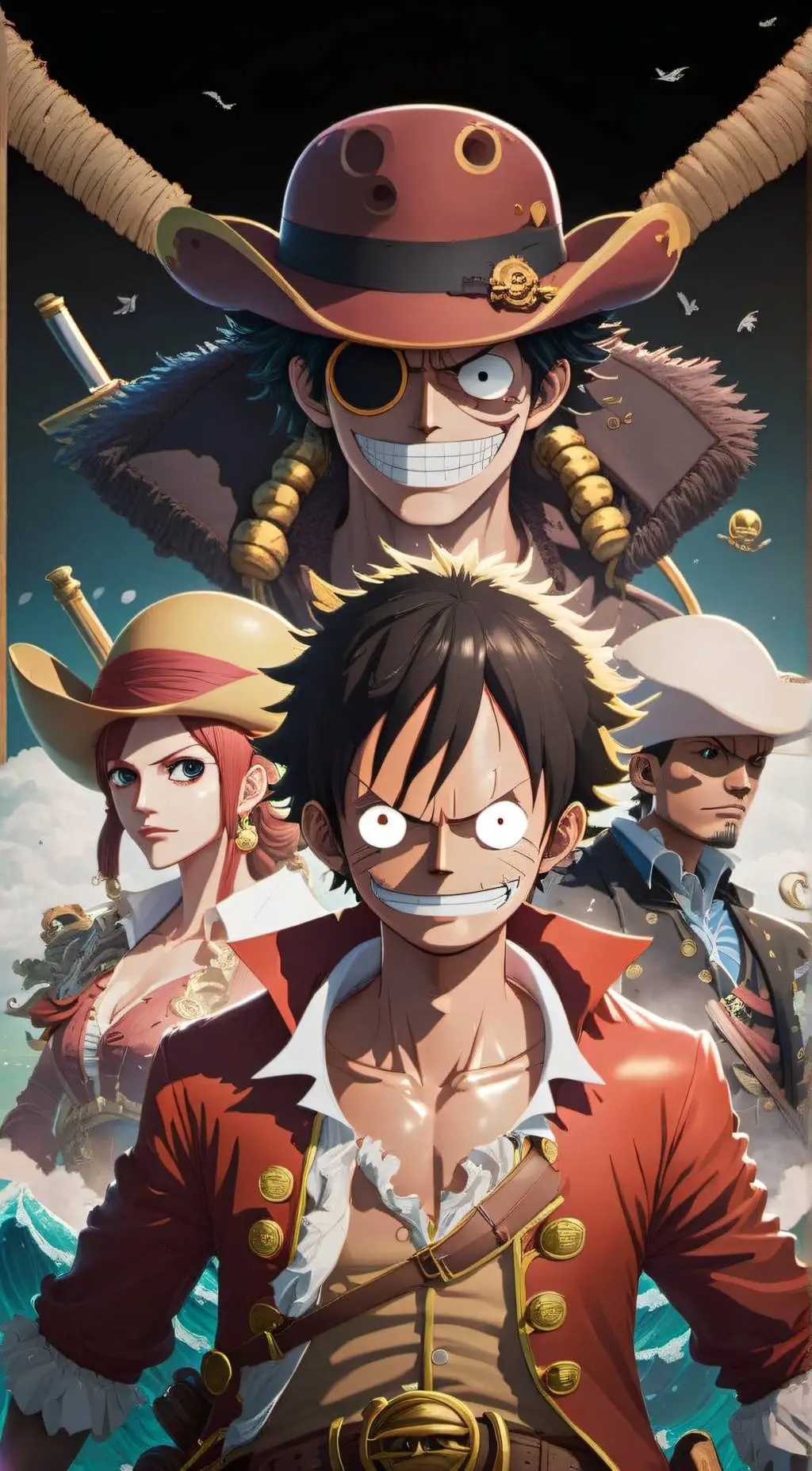 ai character: luffy and his crew background
