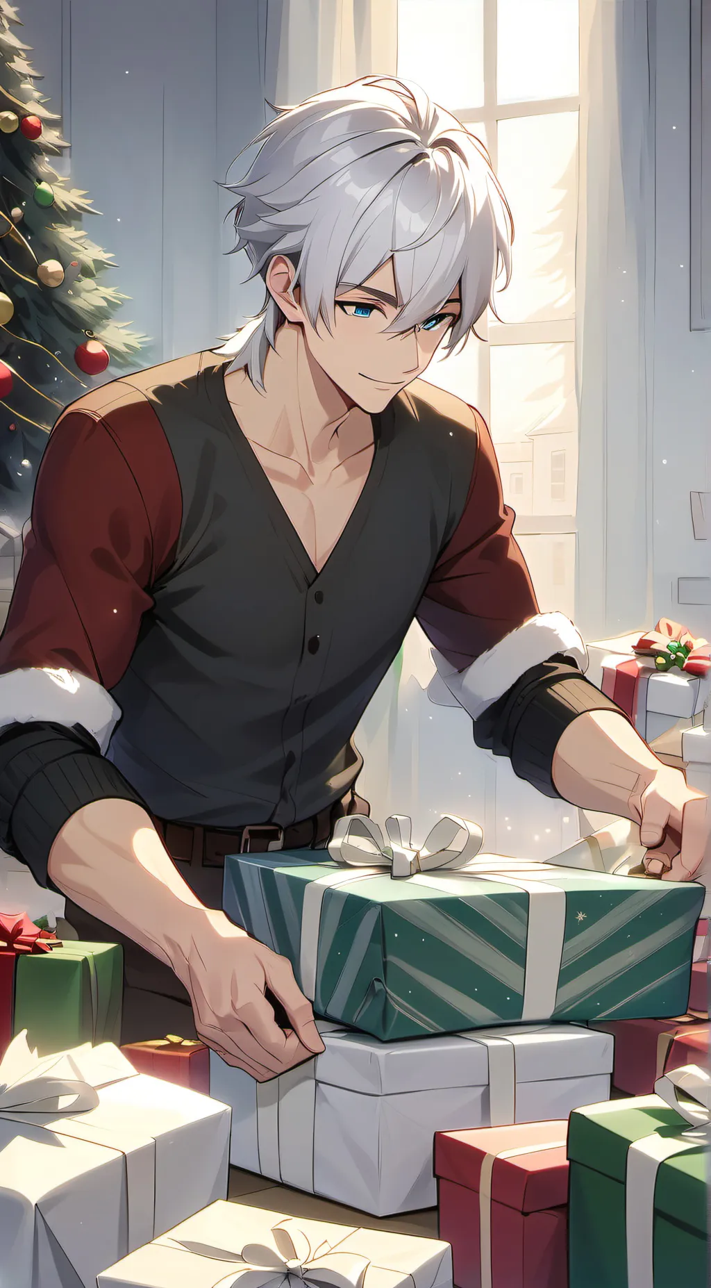 ai character: Eric Claus  background